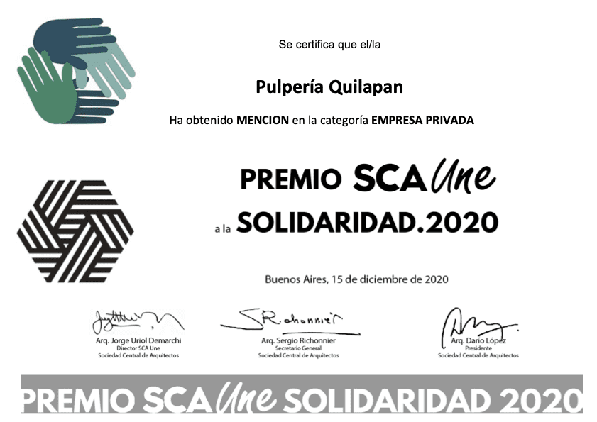 Premio SCA UNE a la Solidaridad 2020