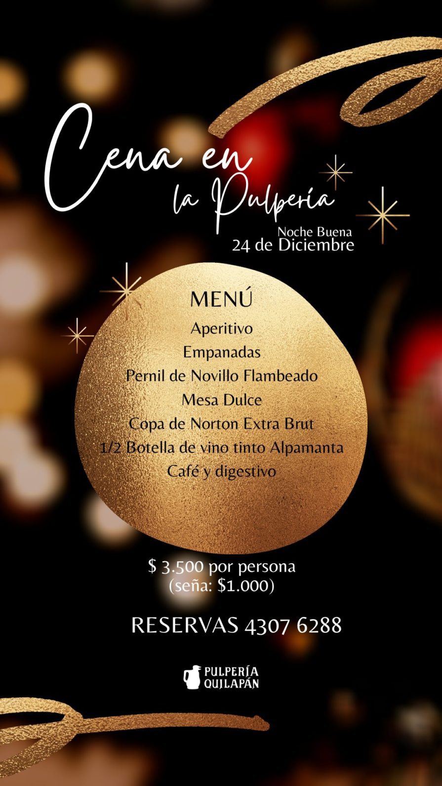 Cena en la pulpería Noche Buena 24 de Diciembre 2020