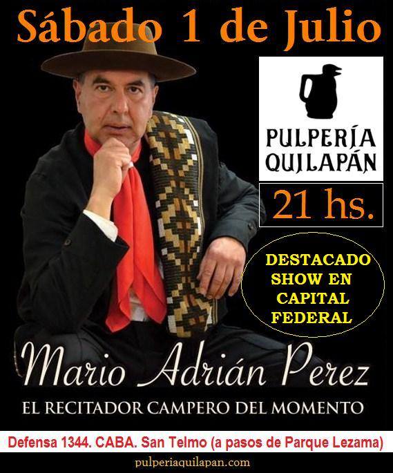 Mario Adrian Perez, el recitador campero en la pulpería